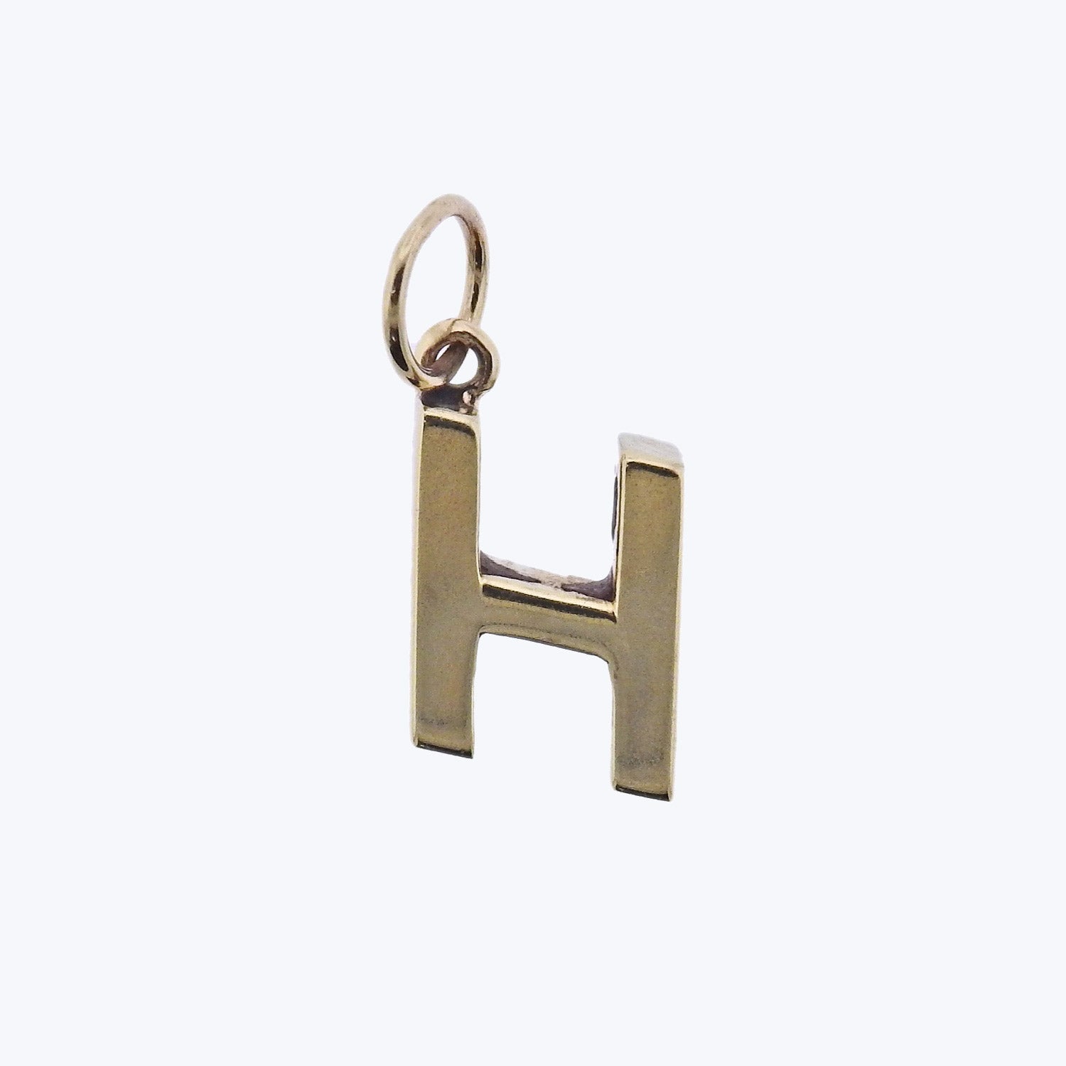 1970s 14KY Charms Gold 'H' Pendant