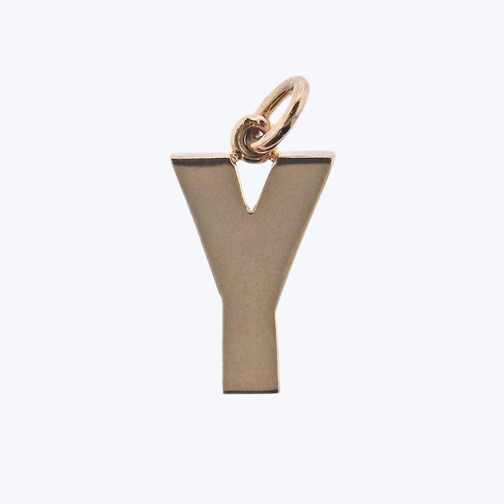 1970s 14KY Charm Gold 'Y' Pendant