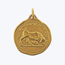 Vintage 18KY Charms Gold Zodiac 'Taurus' Pendant