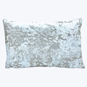 Crushed Velvet Pillow Ivory-14x24 - hover