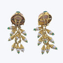 18k Gold Pearl and Emerald drop earrings Default Title