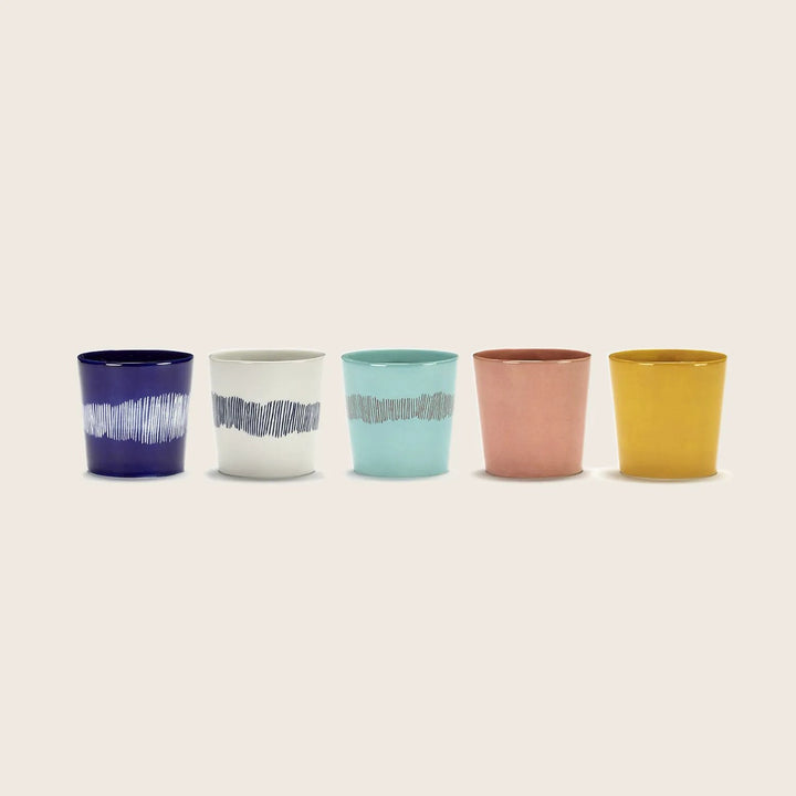 Feast Drinkware-White Swirl-Coffee Cup (Set of 4)