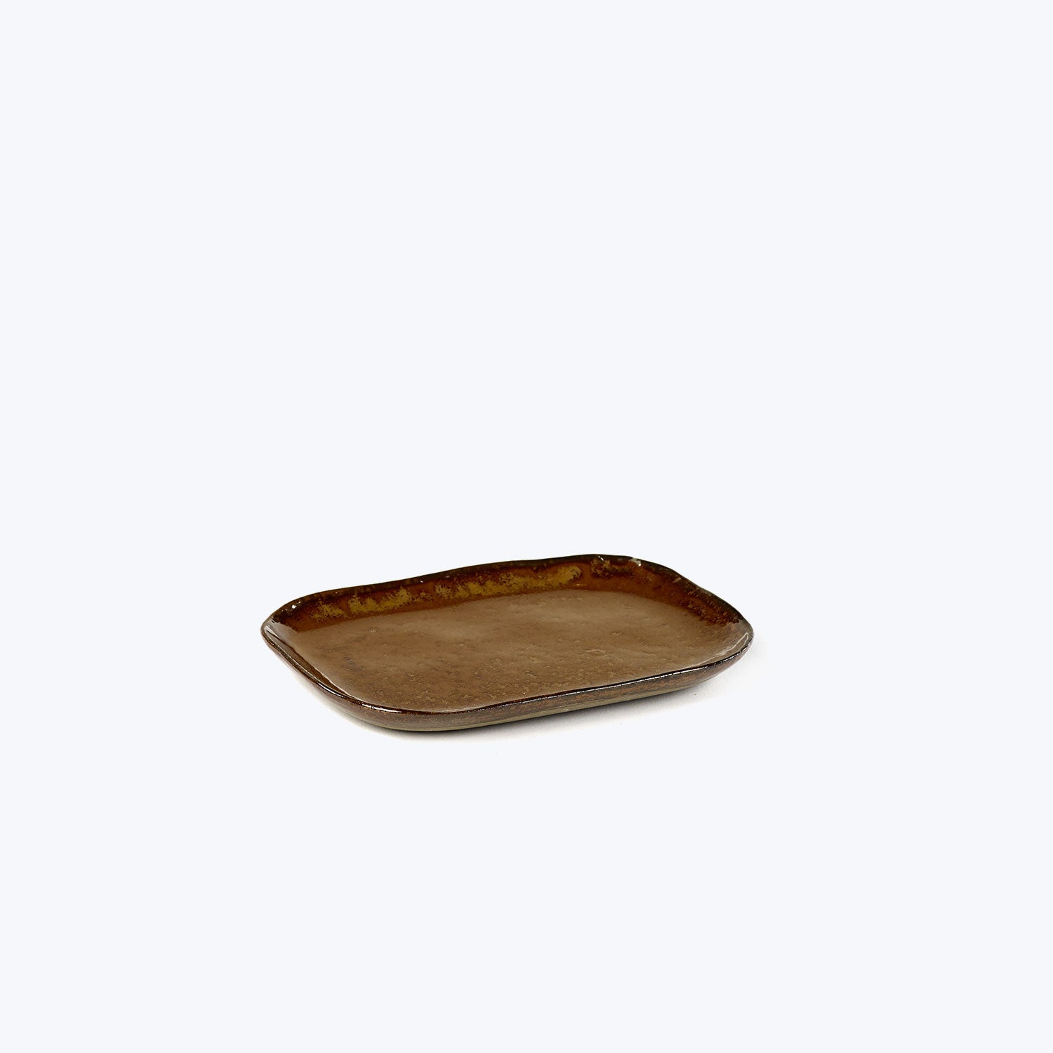 La Nouvelle Table Collection-Ocre/Brown-Nø4 Rectangular Plate Small (Set of 8)
