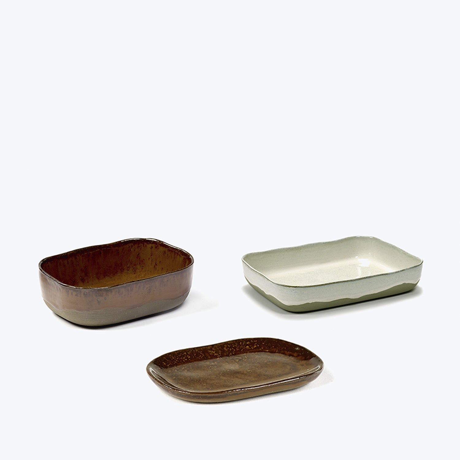 La Nouvelle Table Collection-Ocre/Brown-Nø1 Rectangular Plate XL (Set of 4)