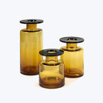 Wind & Fire Vase-Amber/Black-Small