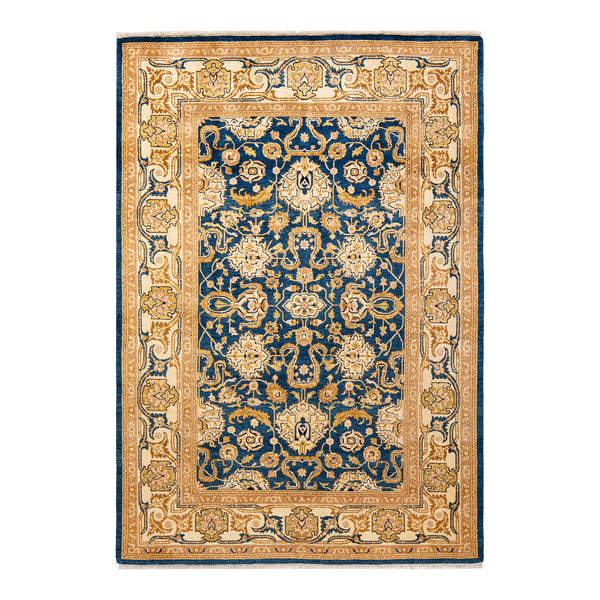Exquisite Persian-style rug with intricate patterns adds elegance to any room.