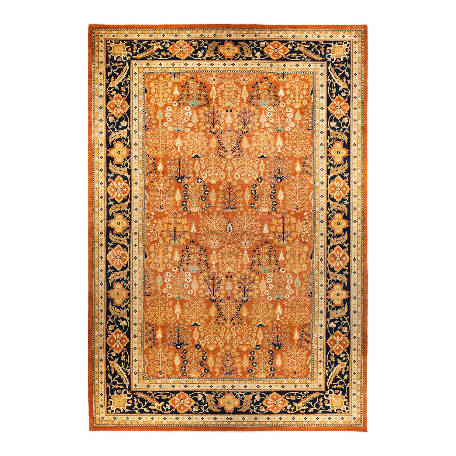 Exquisite oriental rug with intricate floral and geometric designs.