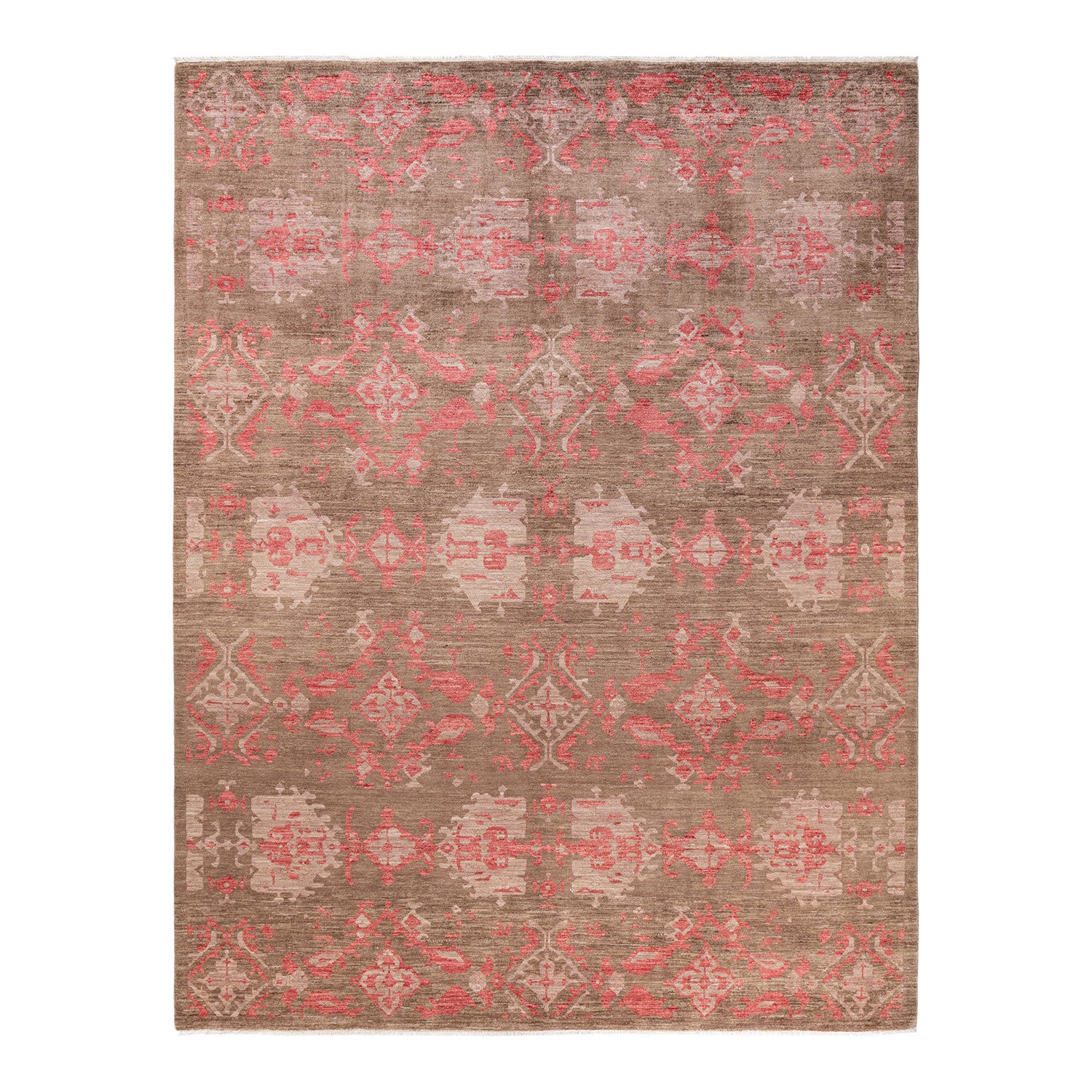 Eclectic, One-of-a-Kind Hand-Knotted Area Rug  - Brown, 8' 0" x 10' 5" Default Title