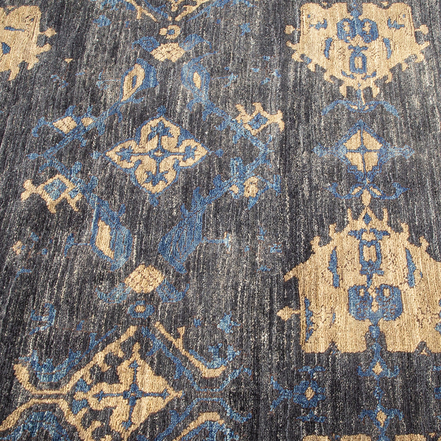 Intricately designed Middle Eastern-inspired rug with vintage aesthetic.