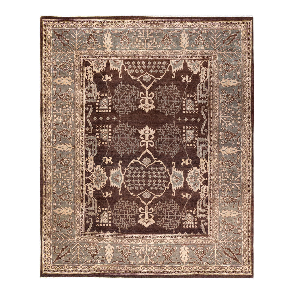 Eclectic, One-of-a-Kind Hand-Knotted Area Rug  - Brown, 9' 2" x 11' 4" Default Title