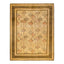 An ornate handcrafted rug with intricate details and vibrant colors.