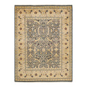 Handmade Persian-inspired rug with intricate botanical motifs and harmonious colors