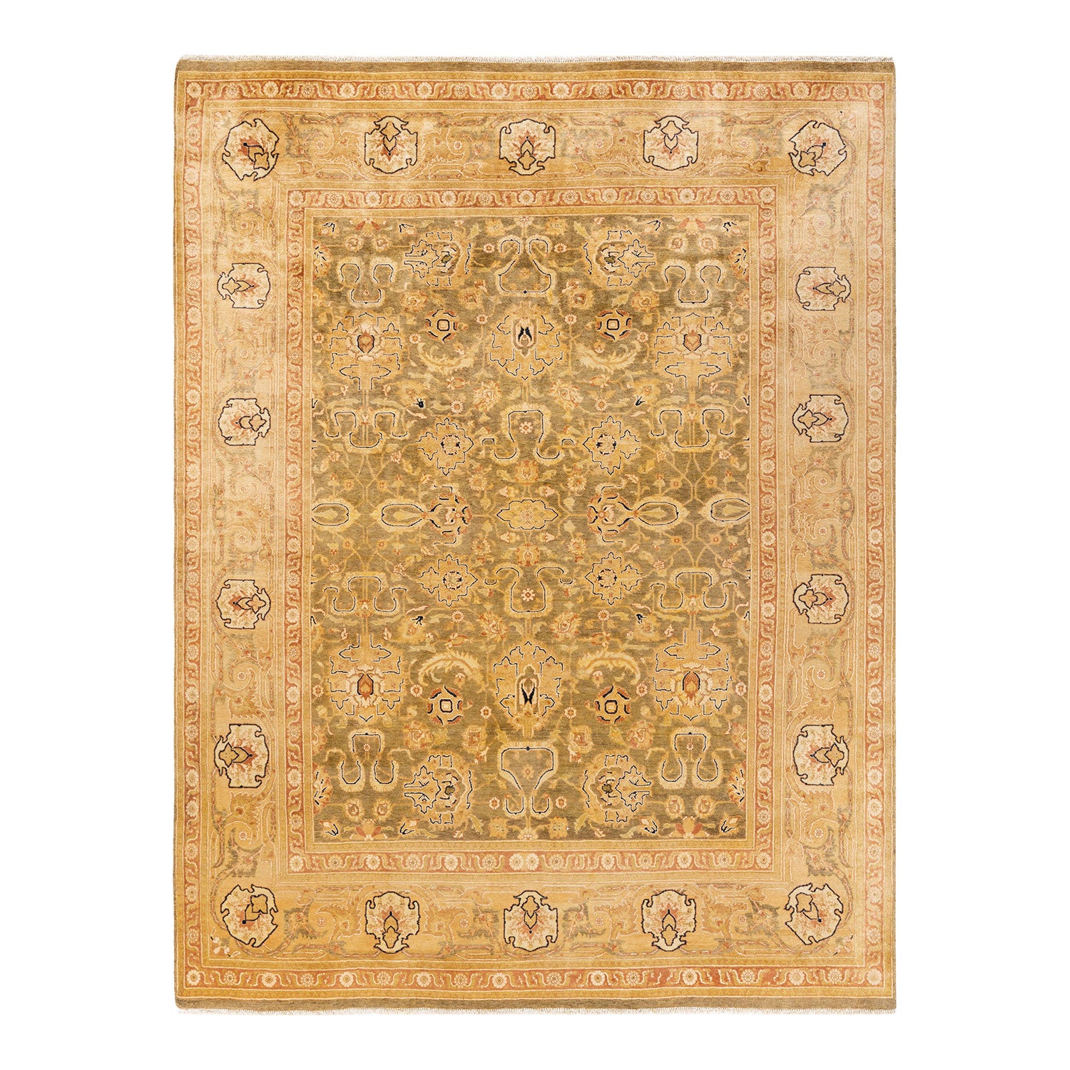 Exquisite Persian-style rug with intricate floral and geometric motifs