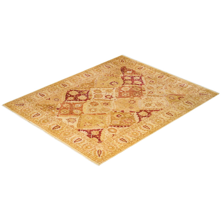 Antique Persian rug in intricate design and vibrant color palette.