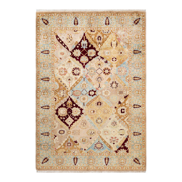 Exquisite hand-woven oriental rug featuring intricate design and rich colors.