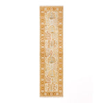 Intricate floral and vegetal motifs adorn a Persian-style runner rug.