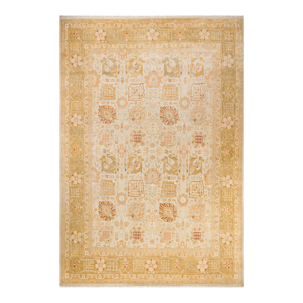 Exquisite handcrafted rug with intricate floral motifs in warm tones.