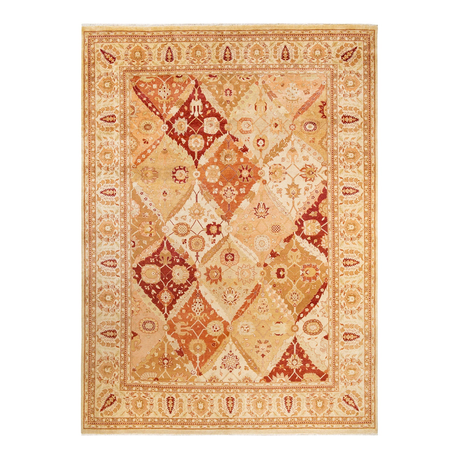 Eclectic, One-of-a-Kind Hand-Knotted Area Rug  - Ivory, 9' 2" x 12' 6" Default Title