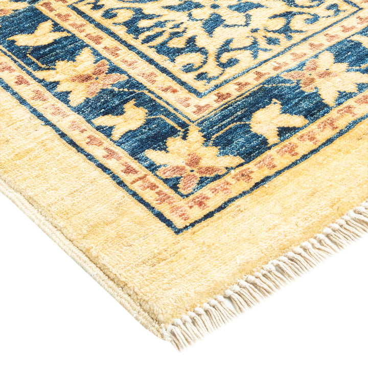 Exquisite, machine-made or handcrafted rug with floral patterns and fringe
