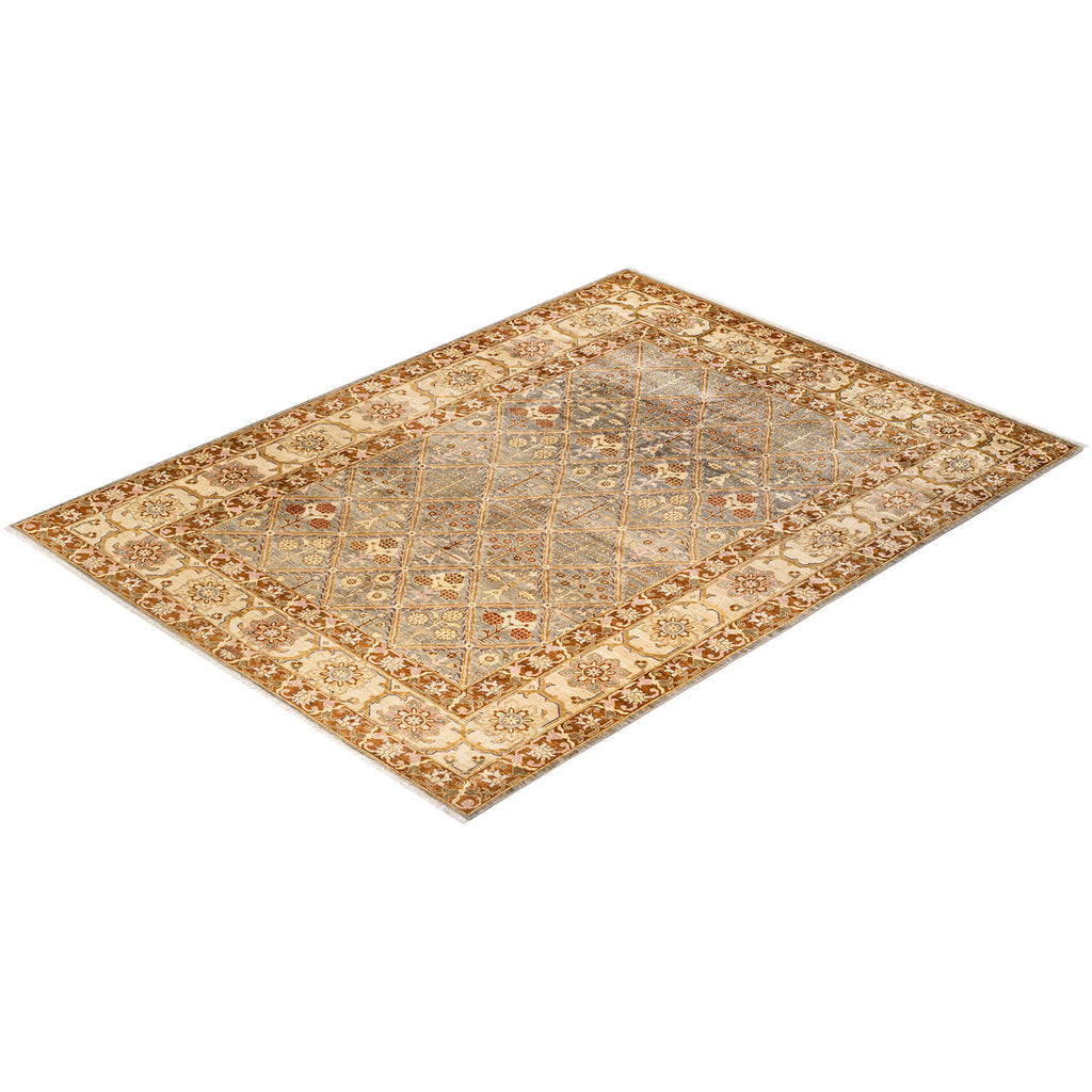 Intricate floral and geometric motifs adorn this high-quality ornate rug.