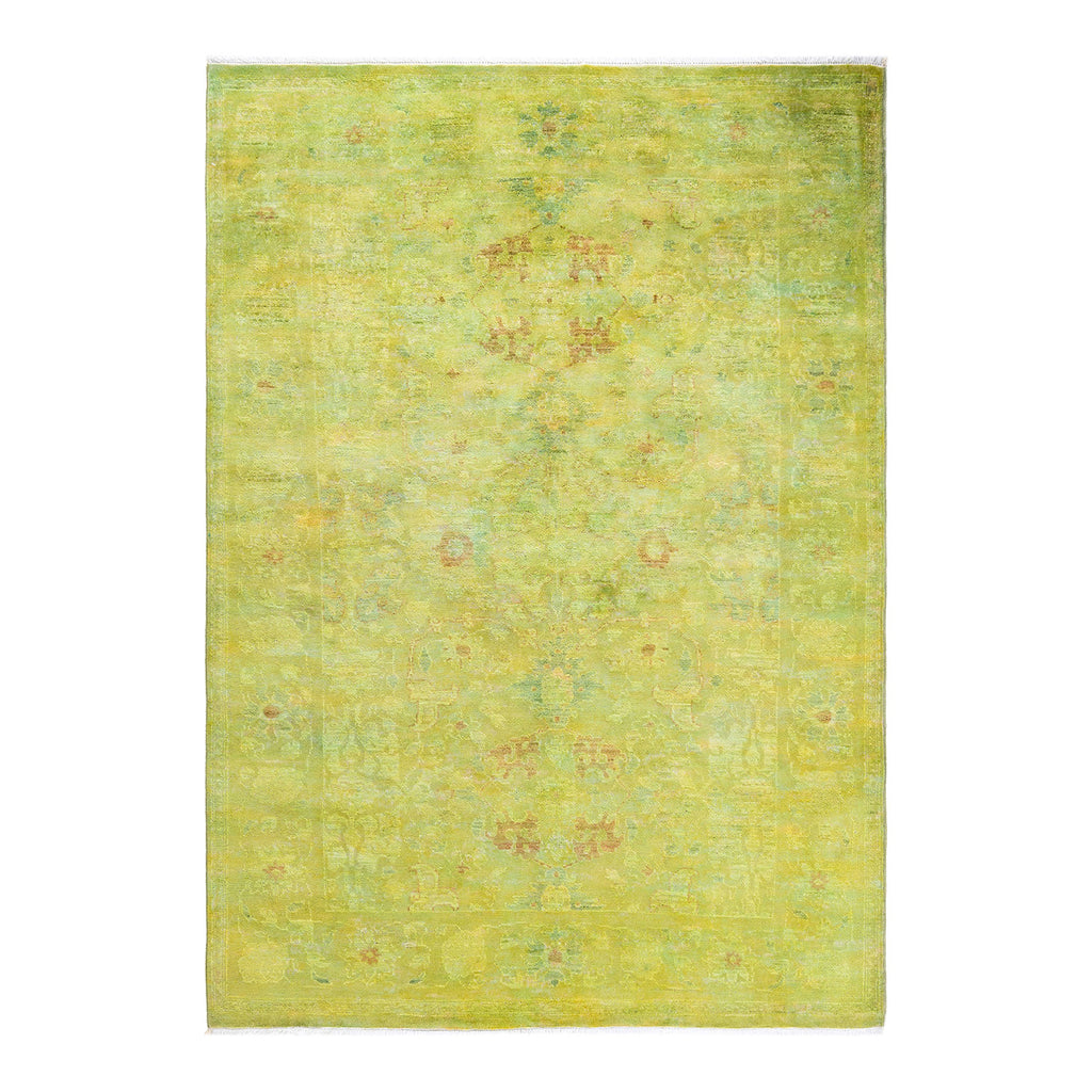 Vibrance, One-of-a-Kind Hand-Knotted Area Rug  - Green, 5' 0" x 7' 3" Default Title