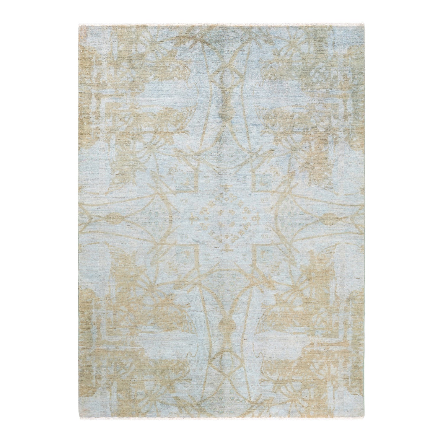 Vibrance, One-of-a-Kind Hand-Knotted Area Rug  - Light Blue, 6' 0" x 8' 2" Default Title