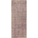 Vintage-inspired rectangular rug with faded pastel hues and intricate pattern.