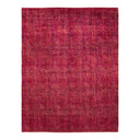 Antique-style oriental rug with intricate floral pattern in rich red.