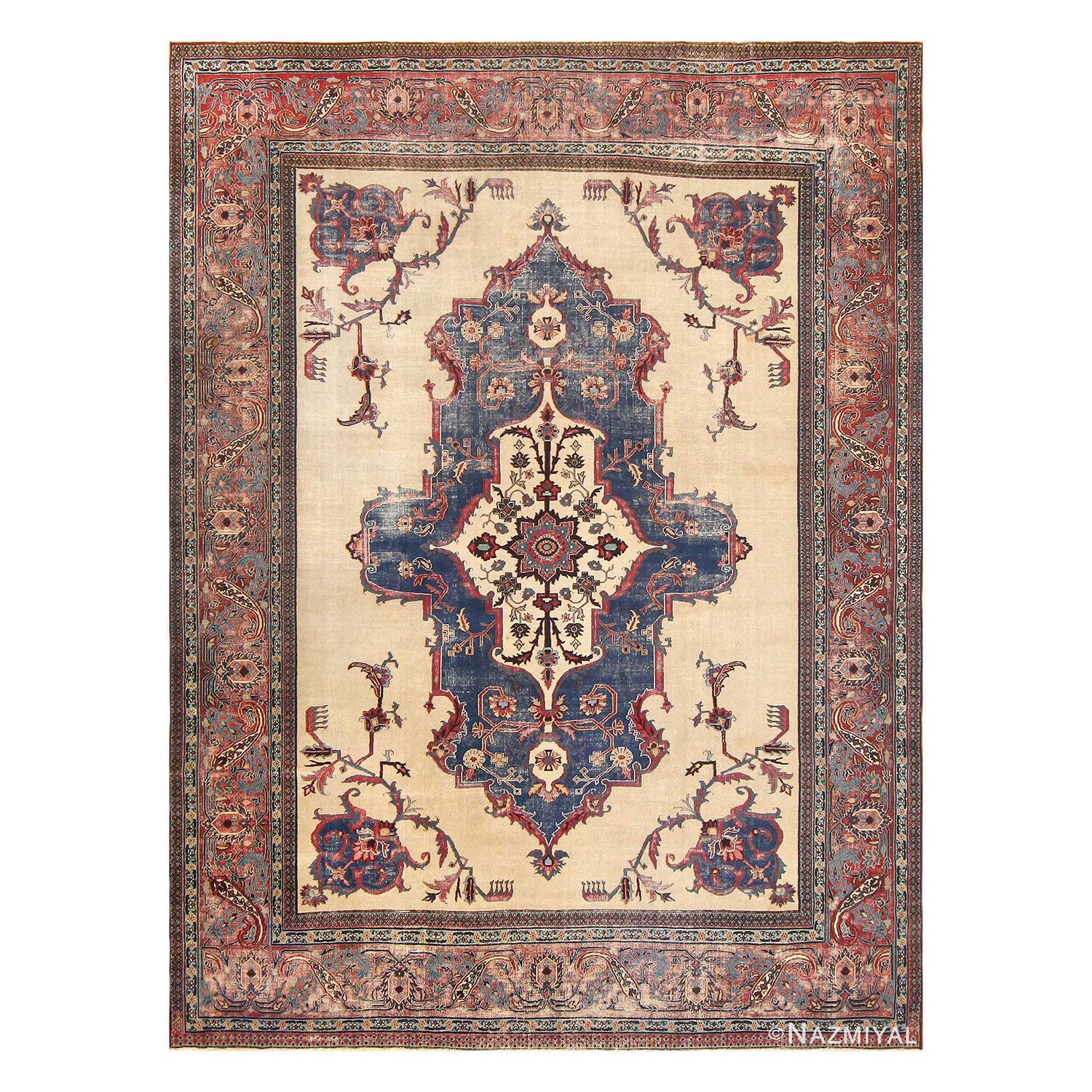 Ornate Oriental rug featuring intricate designs and patterns from Nazmiyal Collection.