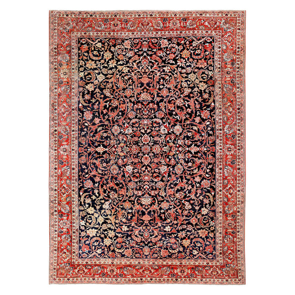 Exquisite Persian rug with intricate floral pattern, vibrant colors, and fine craftsmanship.