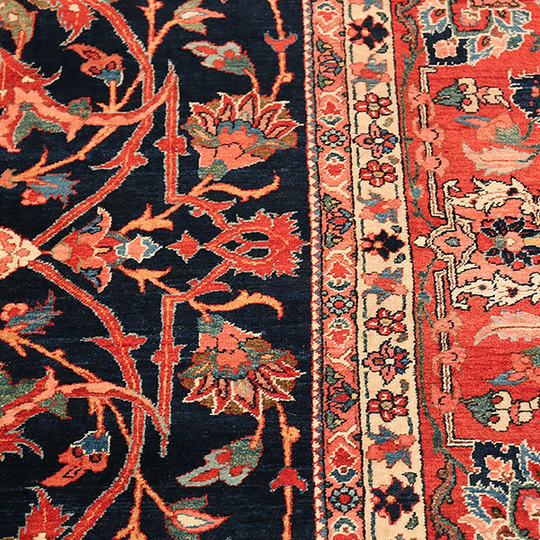 Intricate, hand-woven Persian carpet showcases vibrant floral motifs and craftsmanship.