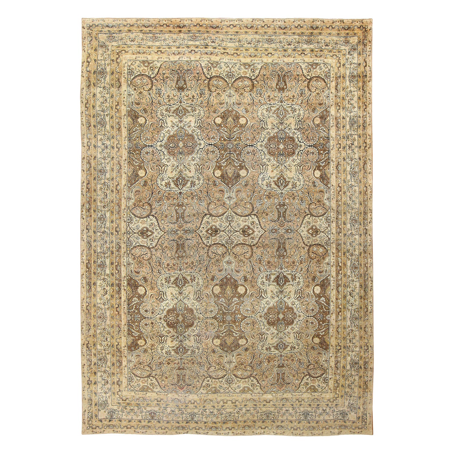 Intricate Persian/Oriental rug showcases stunning symmetrical patterns and exquisite craftsmanship.
