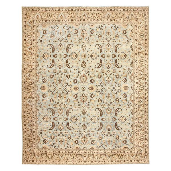 Fascinating, intricate rug with ornate patterns in a symmetrical design.