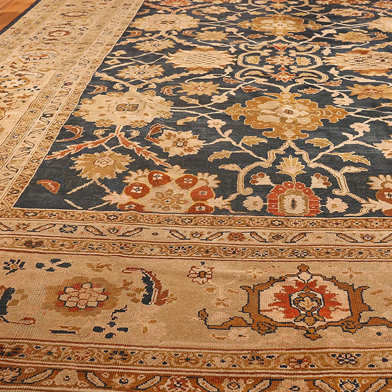 Exquisite traditional oriental rug with intricate designs in fine craftsmanship.