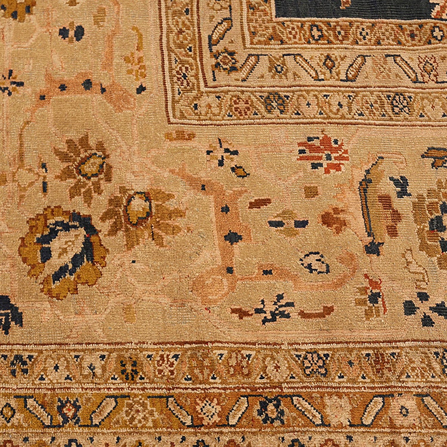 Intricate and detailed, a traditional rug with floral motifs.