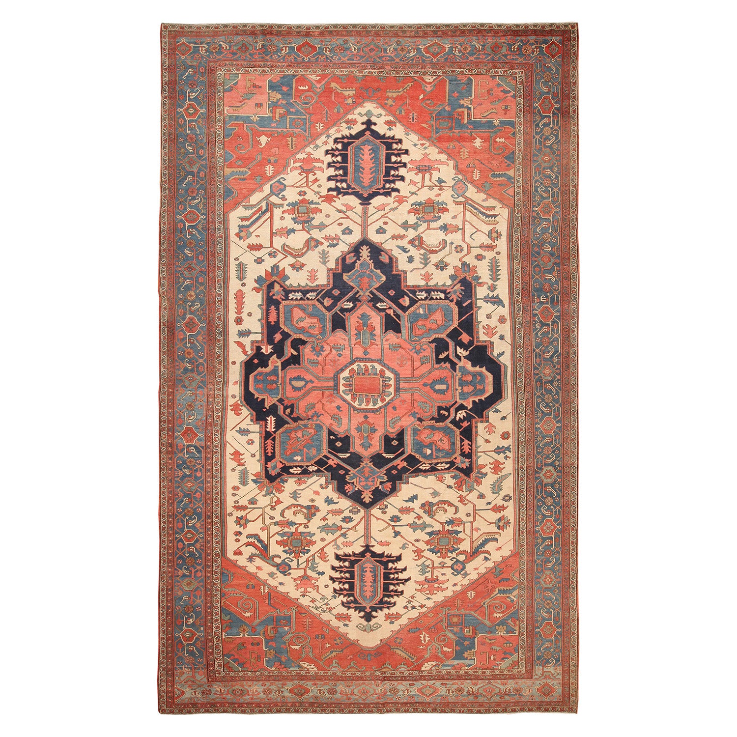 Red Antique Wool Persian Rug - 11'10" x 19'1"