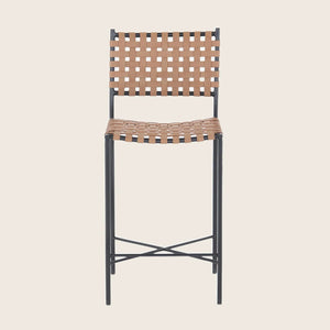 Woven Leather Counter Stool Default Title