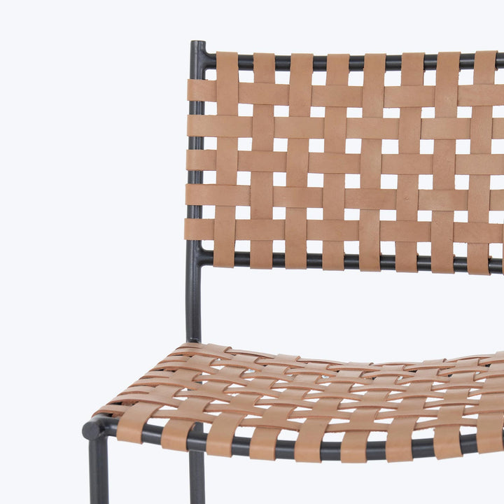 Woven Leather Counter Stool Default Title