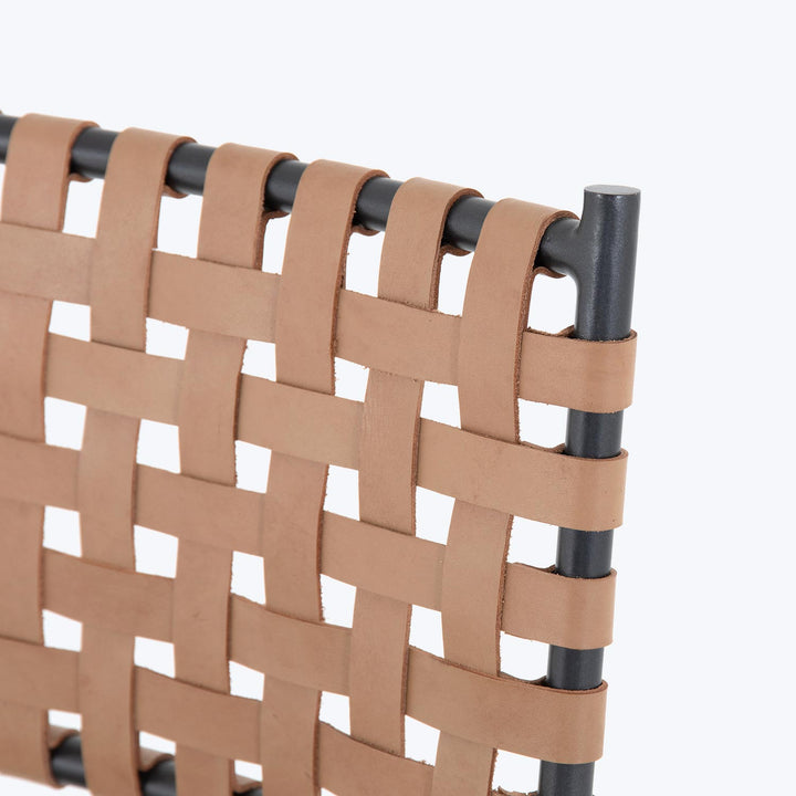 Woven Leather Counter Stool Default Title