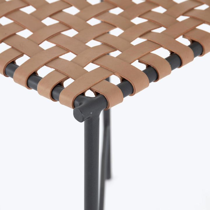 Woven Leather Counter Stool Default Title