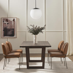 Curved Dining Chair, Leather Default Title - hover