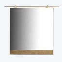 Hanging Rectangle Wall Mirror, Brass