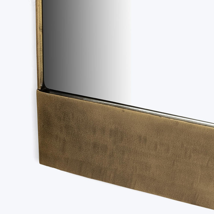 Hanging Rectangle Wall Mirror, Brass Default Title