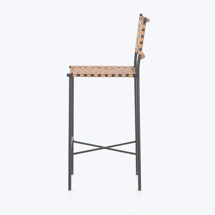 Woven Leather Bar Stool Default Title