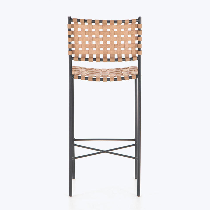 Woven Leather Bar Stool Default Title