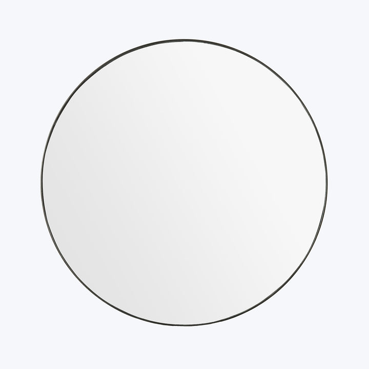 Minimalistic circular shape with dark outline on light background.