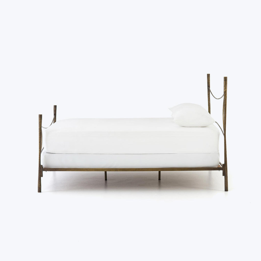 Brass Finish Iron Bed Queen