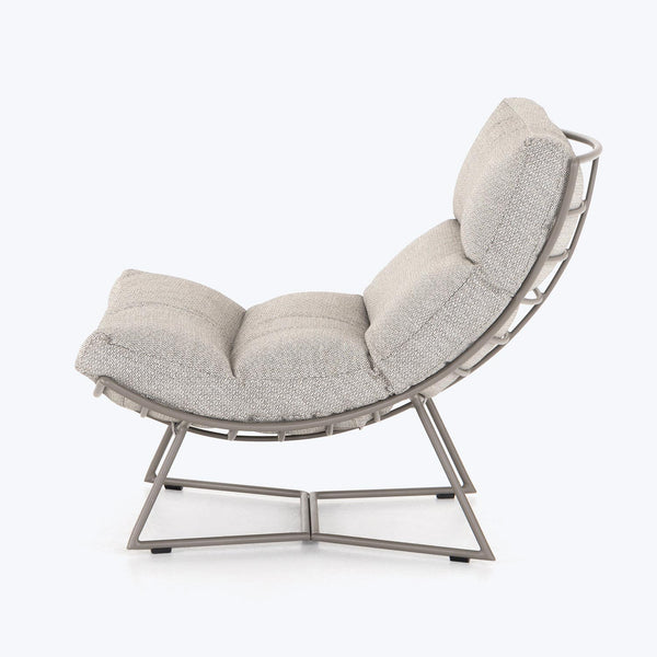 Outdoor Upholstered Lounge Chair, Grey Default Title