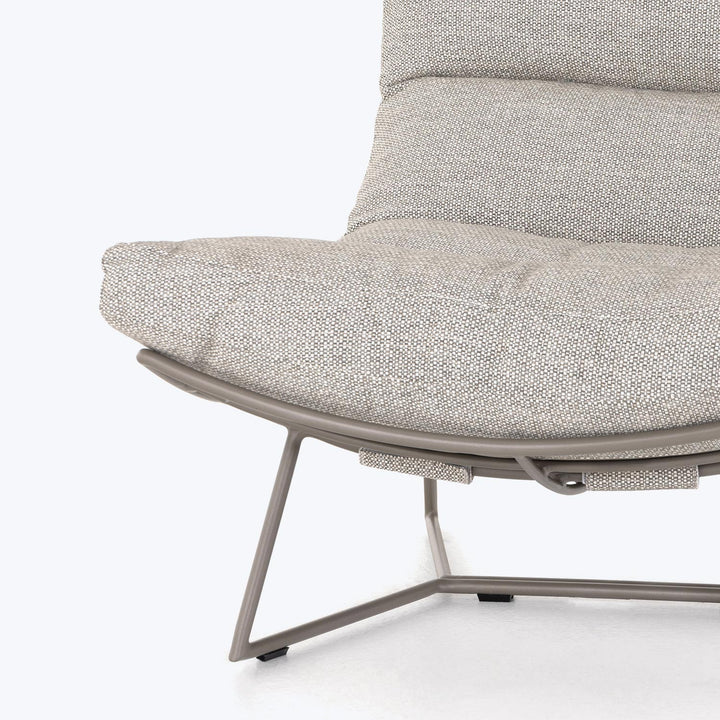Outdoor Upholstered Lounge Chair, Grey Default Title