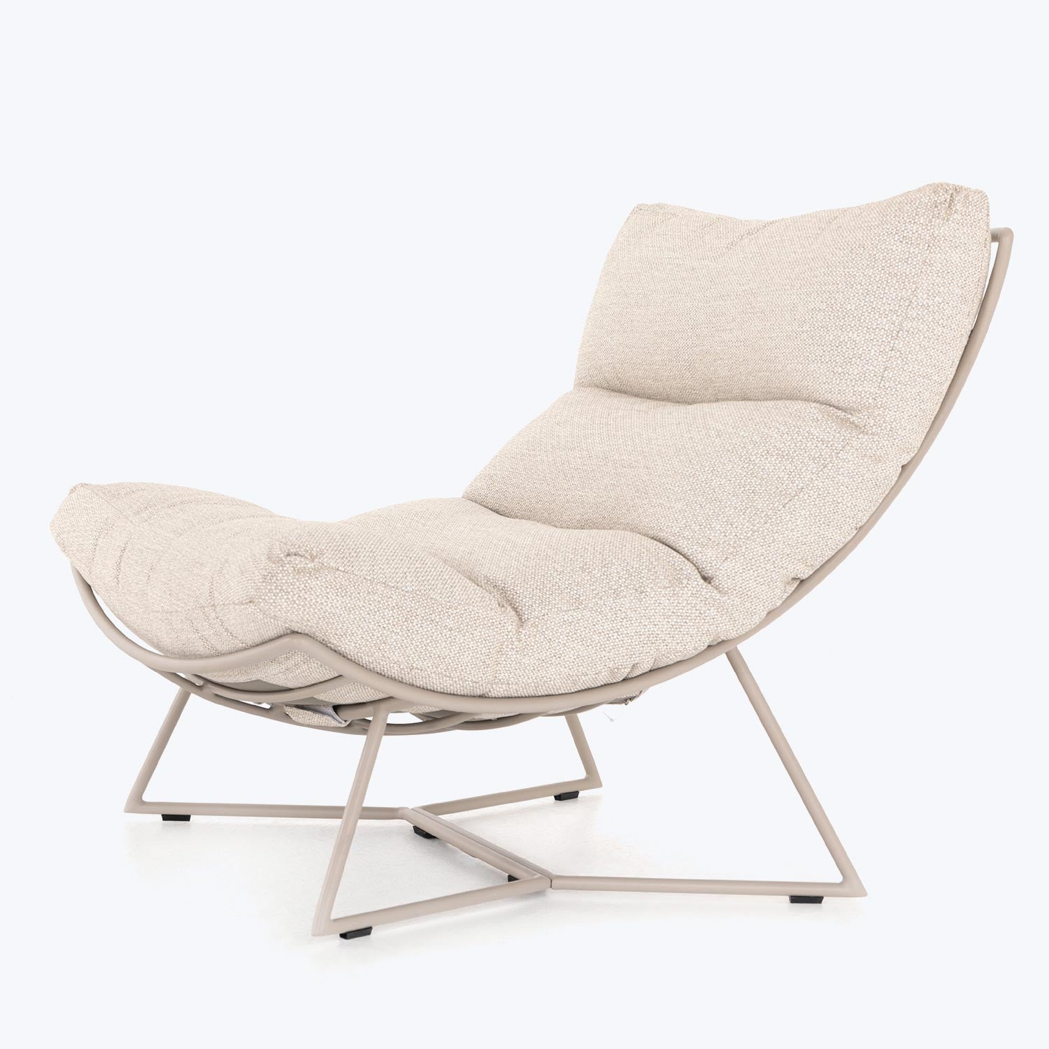 Outdoor Upholstered Lounge Chair, Beige Default Title